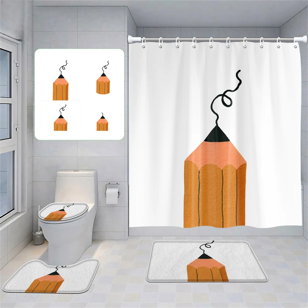 

Набор из четырех предметов Morandi, декоративный костюм для ванной комнаты, абстрактное искусство, занавеска для душа, нескользящий напольный коврик, коврик для унитаза, украшение дома