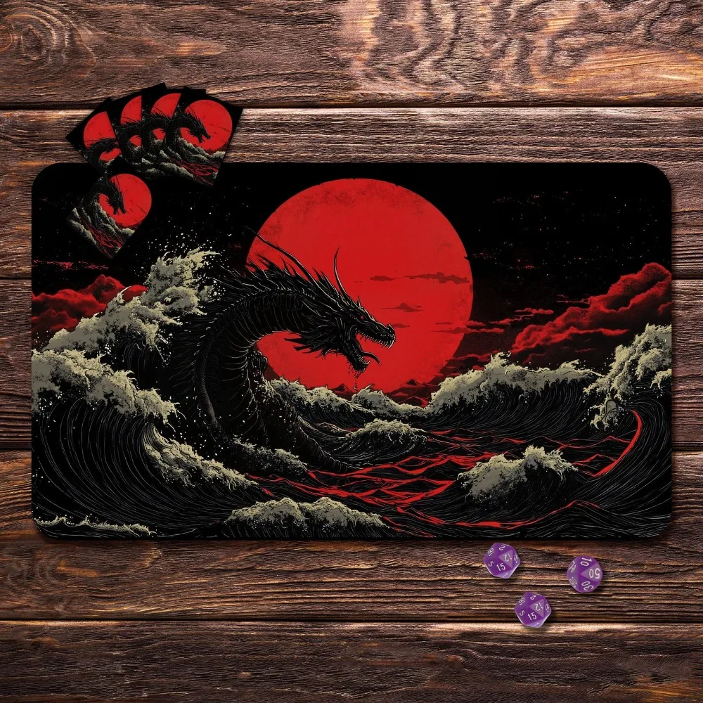 MTG Playmat - Dragon Roar, TCG Playmat, Zones & Seam Options - A toy mat suitable for both office and gaming environments