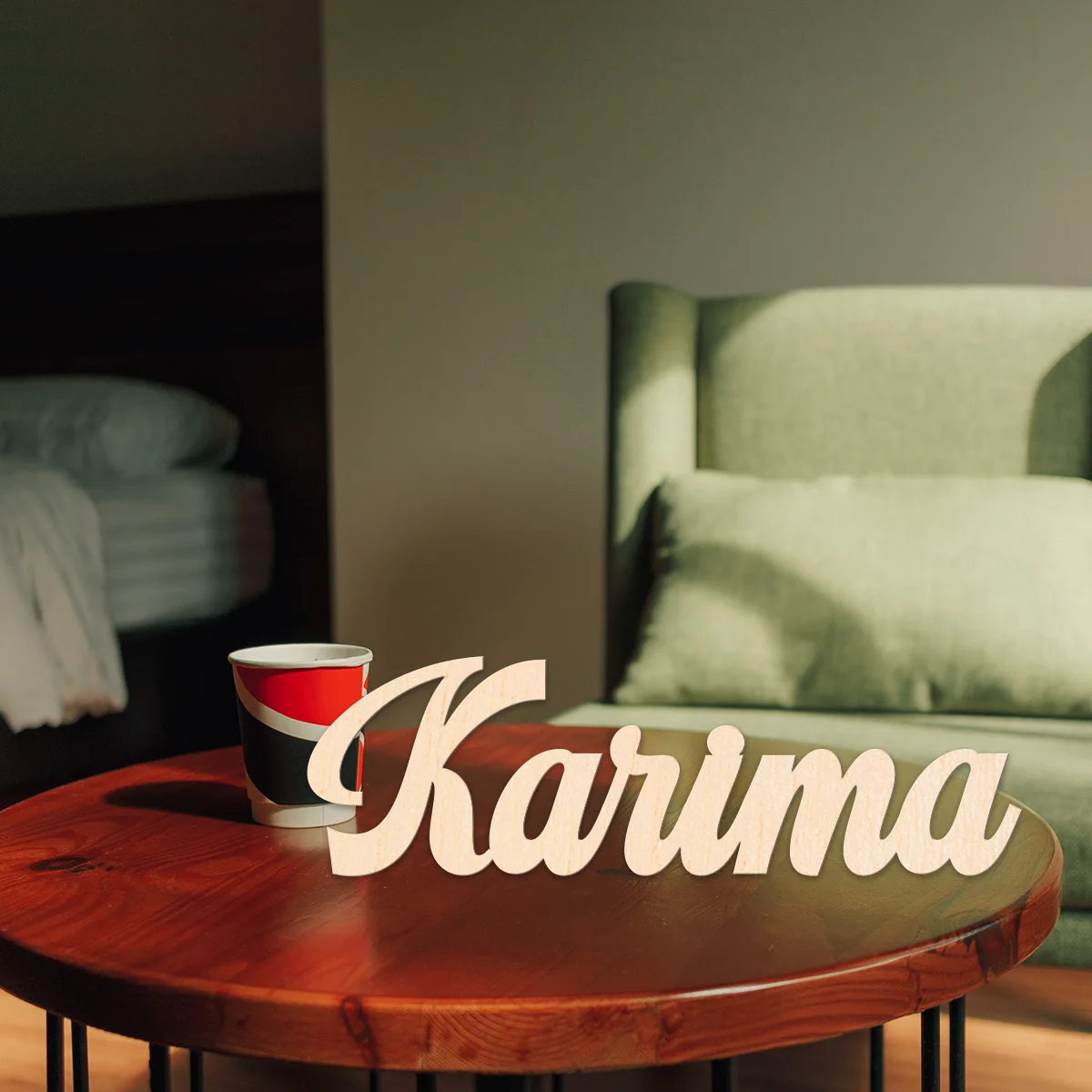 Minimalist design customized solid wood name tags Customized letters for baby room walls Detachable hanging door handle design,