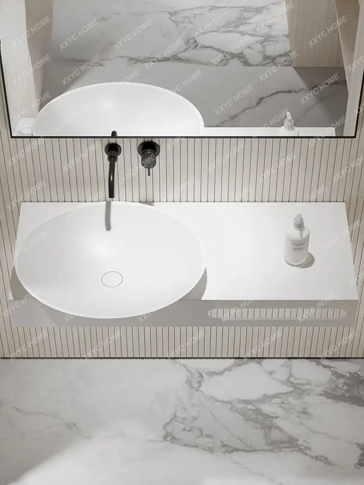 Small Apartment Semi-Embedded Artificial Stone Whole Washbin Sink Washbasin Washstand Pool