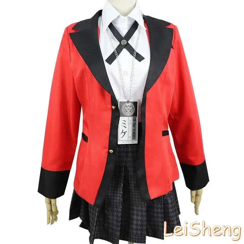 Volledige Set Kakegurui Jabami Yumeko Saotome Meari Japanse School Meisjes Uniform Cosplay Kostuum Volwassen Kid Meisje