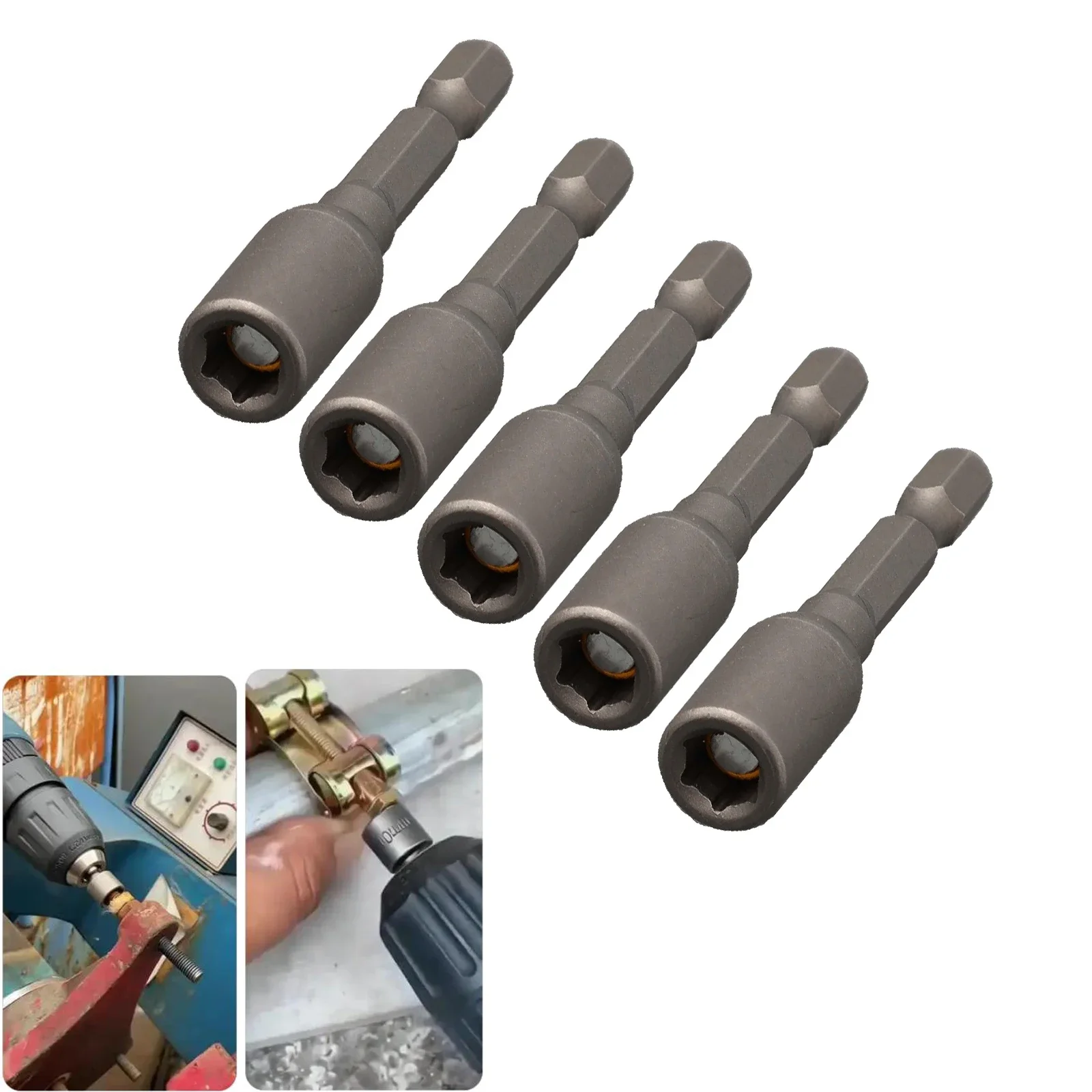 5PCS 6-13mm Socket Magnetic Nut Screwdriver 1/4inch Shank Hex Electric Drill Bit  Nut Driver Socket Hexagonal Socket Head