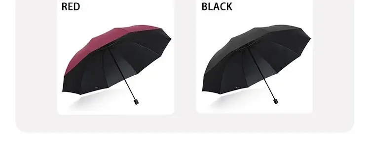 130cm Hochwertiger Zehn-Rippen-Regenschirm Wasserdicht Windbeständig Verstärkter Rahmen Manueller Großer Schutzschirm – Detail 11