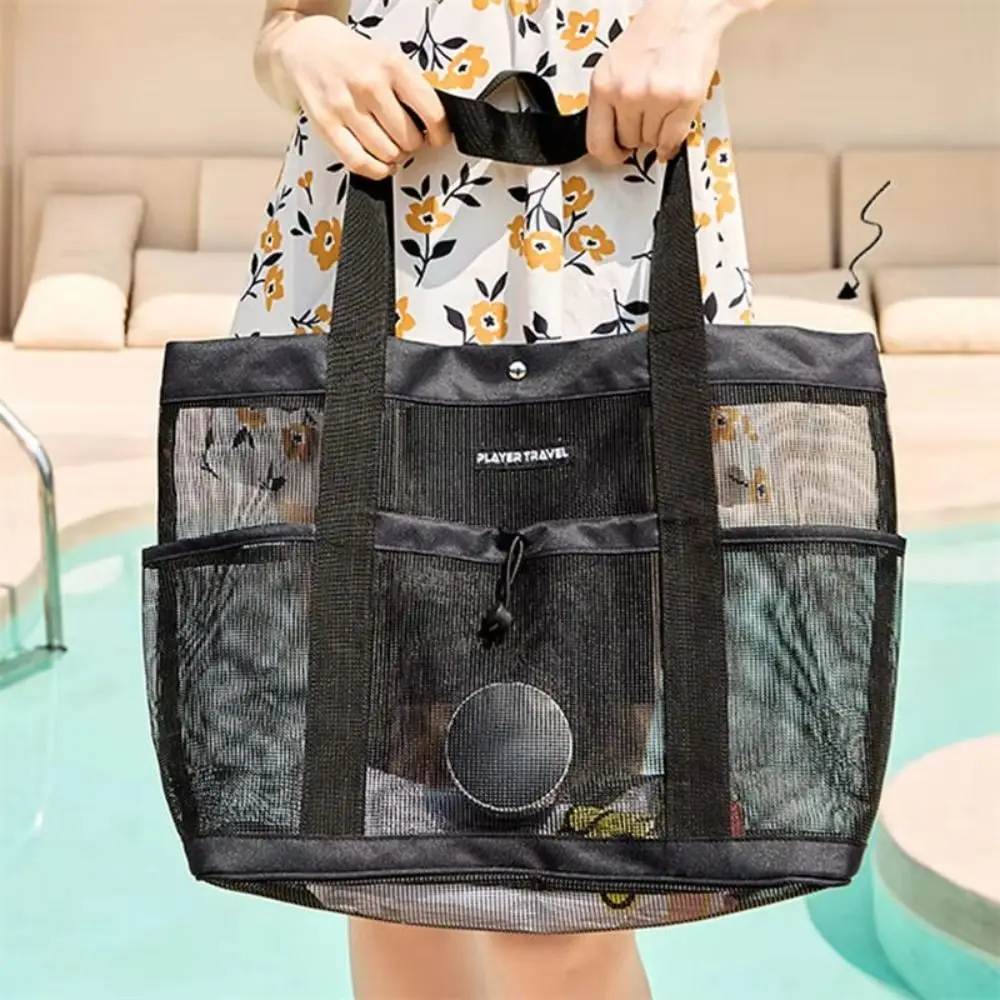 Large Capacity Mesh Toiletry Bag Multi purpose Quick Dry Wash Storage Bag Light Weight Cosmetic Bag Swimming Handbag Summer