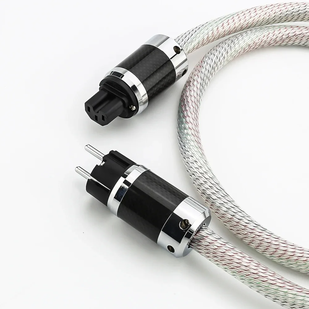 15 núcleos Nordost Valhalla OFC cobre 7N plateado Cable de alimentación de la UE cable de alimentación con enchufe de alimentación de fibra de carbono red de alta fidelidad