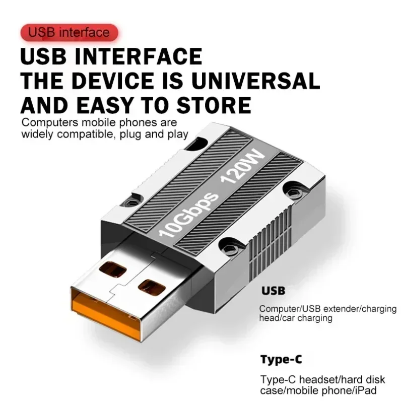 محول USB A إلى USB من النوع C ذكر USB 3.2 إلى أنثى من النوع C 120 وات شحن سريع للغاية 10 جيجابت في الثانية نقل عالي السرعة للكمبيوتر اللوحي