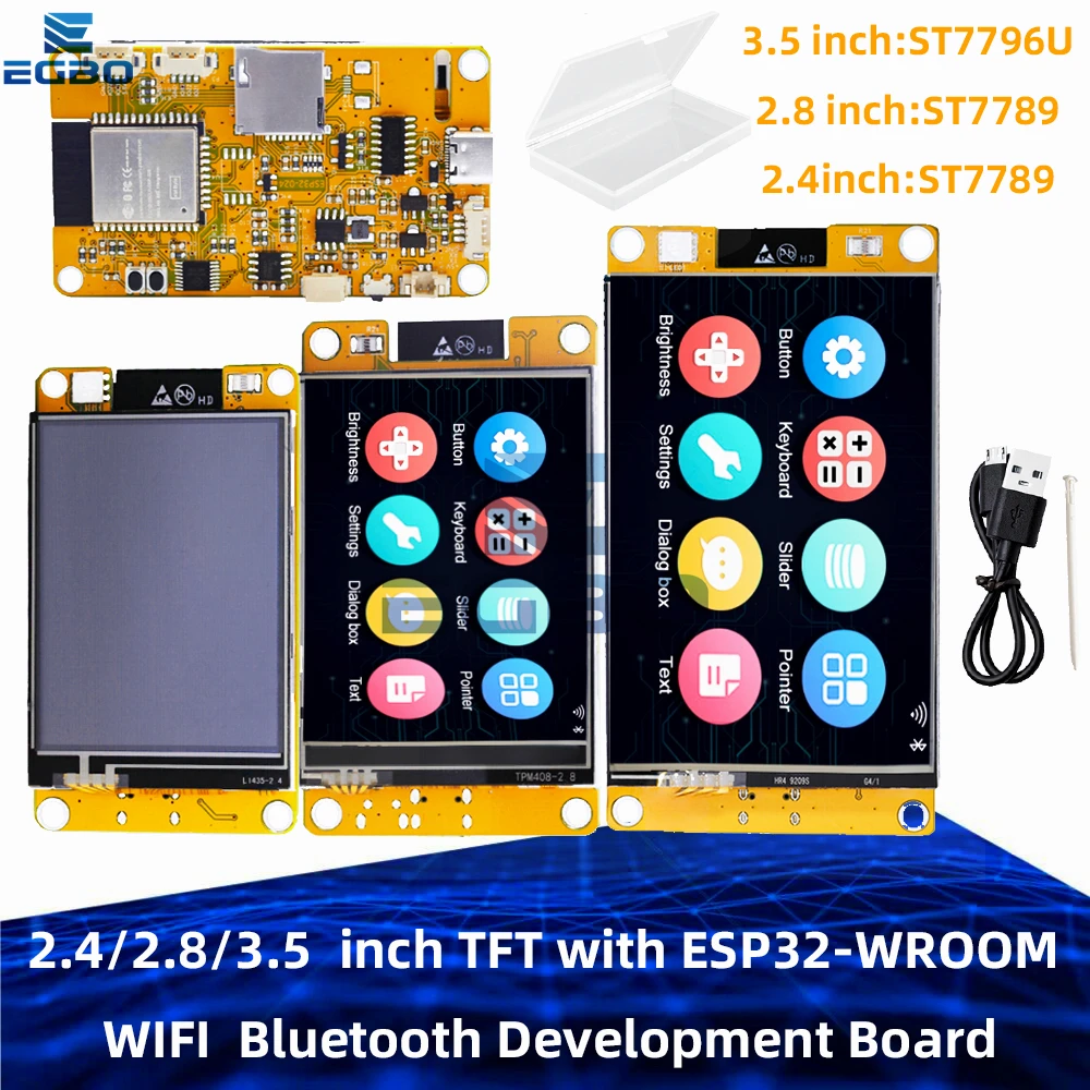 2,4/2,8/3,5-дюймовый TFT с ESP32-WROOM TYPE-C WIFI Bluetooth Экран макетной платы ST7789 ST7796U с сенсорным экраном для Arduino 2,4/2,8/3,5-дюймовый TFT с ESP32-WROOM TYPE-C WIFI Bluetooth Экран макетной платы ST7789 ST7796U с сенсорным экраном для Arduino