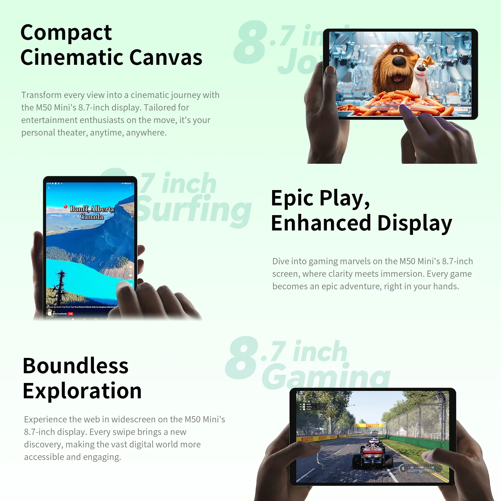 Teclast M50 Mini, 8.7 inches, Android 14 Tablet, 4g LTE, (6GB+10GB