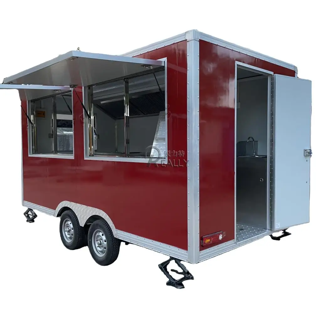 Hot Sale Video Technical Support Food Van Trailer Snacks Ice Cream Hot Dog Food Cart Vintage Concession Trailers For Sale