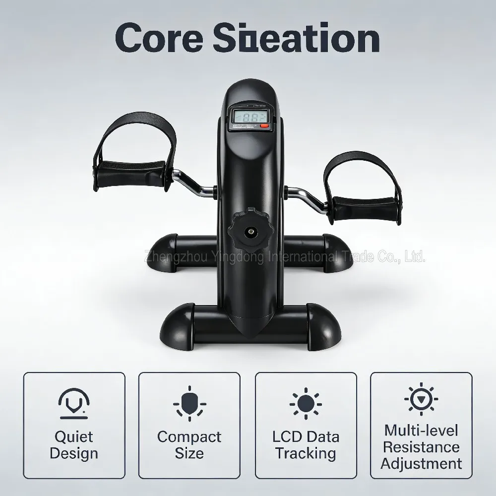 

Portable Mini Under Desk Bike Pedal Exerciser Home Use ABS Leg Foot Exercise