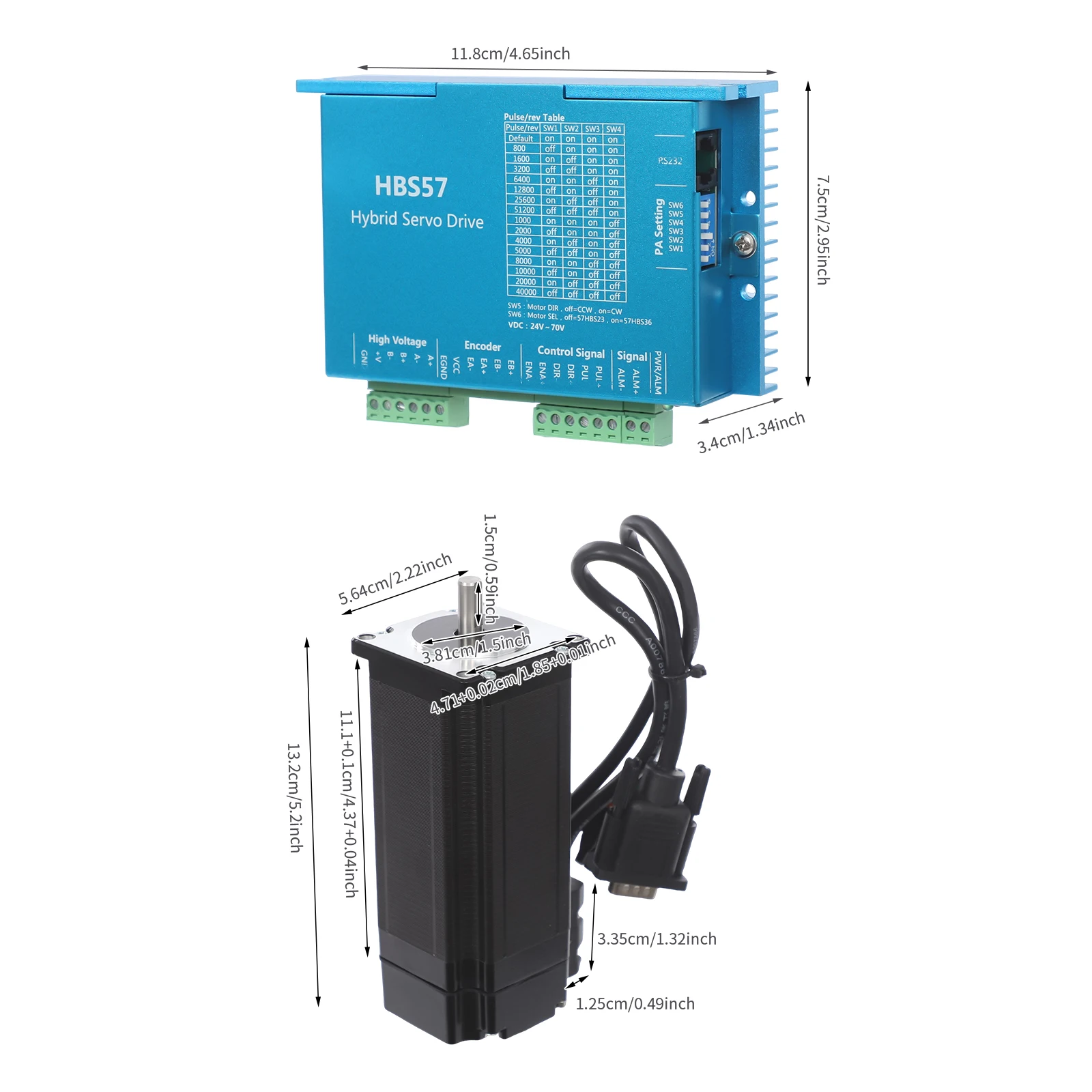 Vollständig geschlossenes Schrittmotor-Kit DC 24V-60V Motor-Treiber-Set mit natürlicher Kühlung für elektronische Geräte – Detail 1