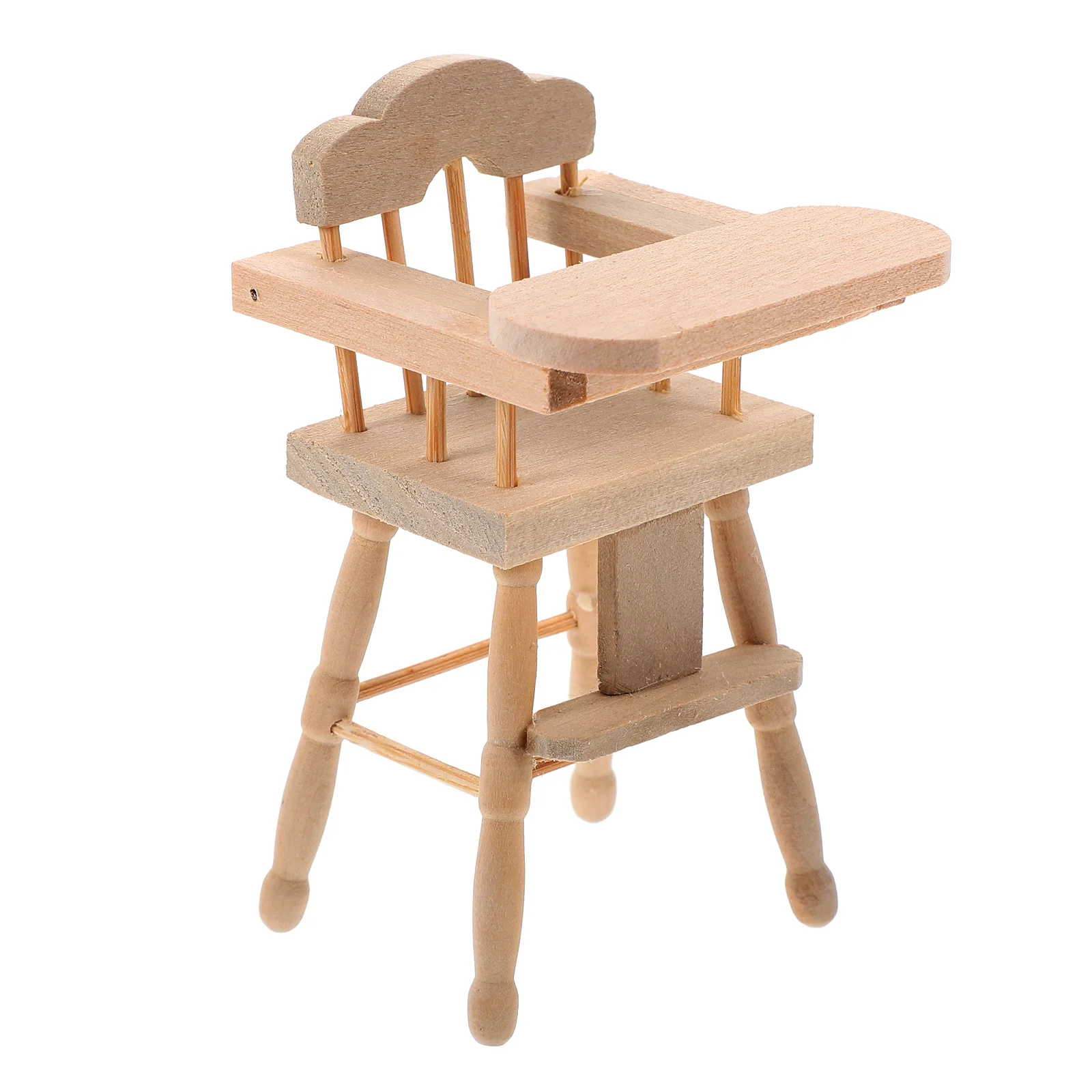 

Baby High Chair Highchairs Children House Adorn White Wooden Adorable Miniature