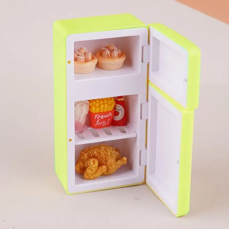 Dollhouse Refrigerator 1 Set Mini Little Model Scene Display Ornament Cute Kitchen Appliance Toy
