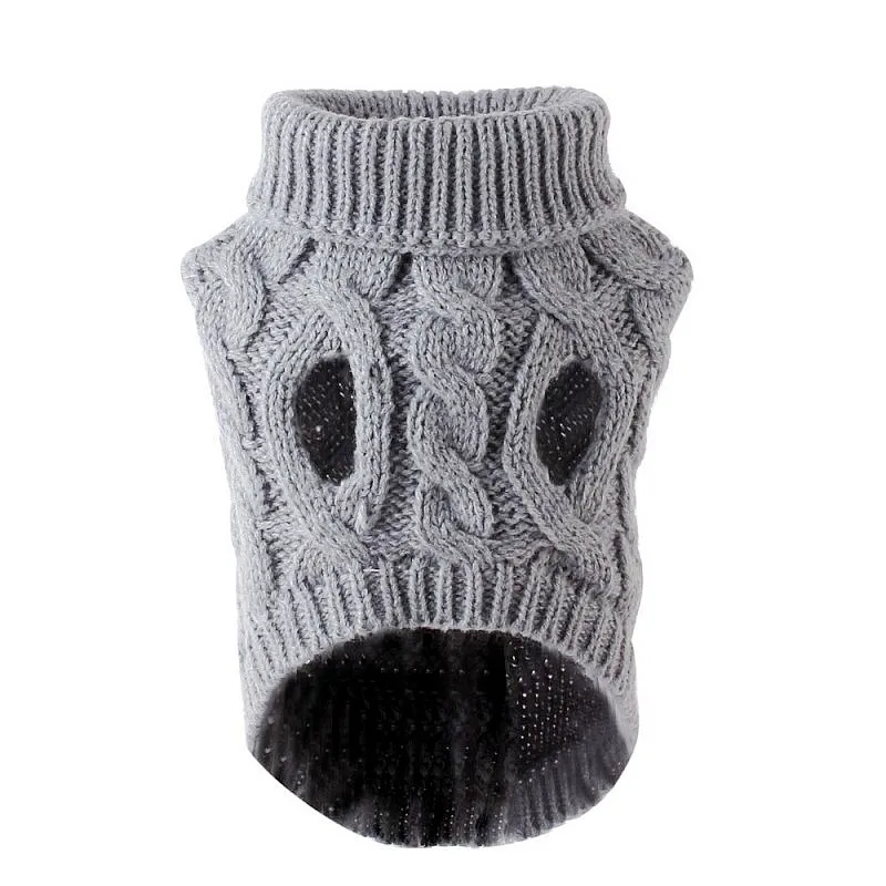 Dog Winter Clothes Warm Pet Dog Knitted Sweater Soft Puppy Turtleneck Pet Clothes Solid Color Cat Sweaters Chihuahua Dog Clothes