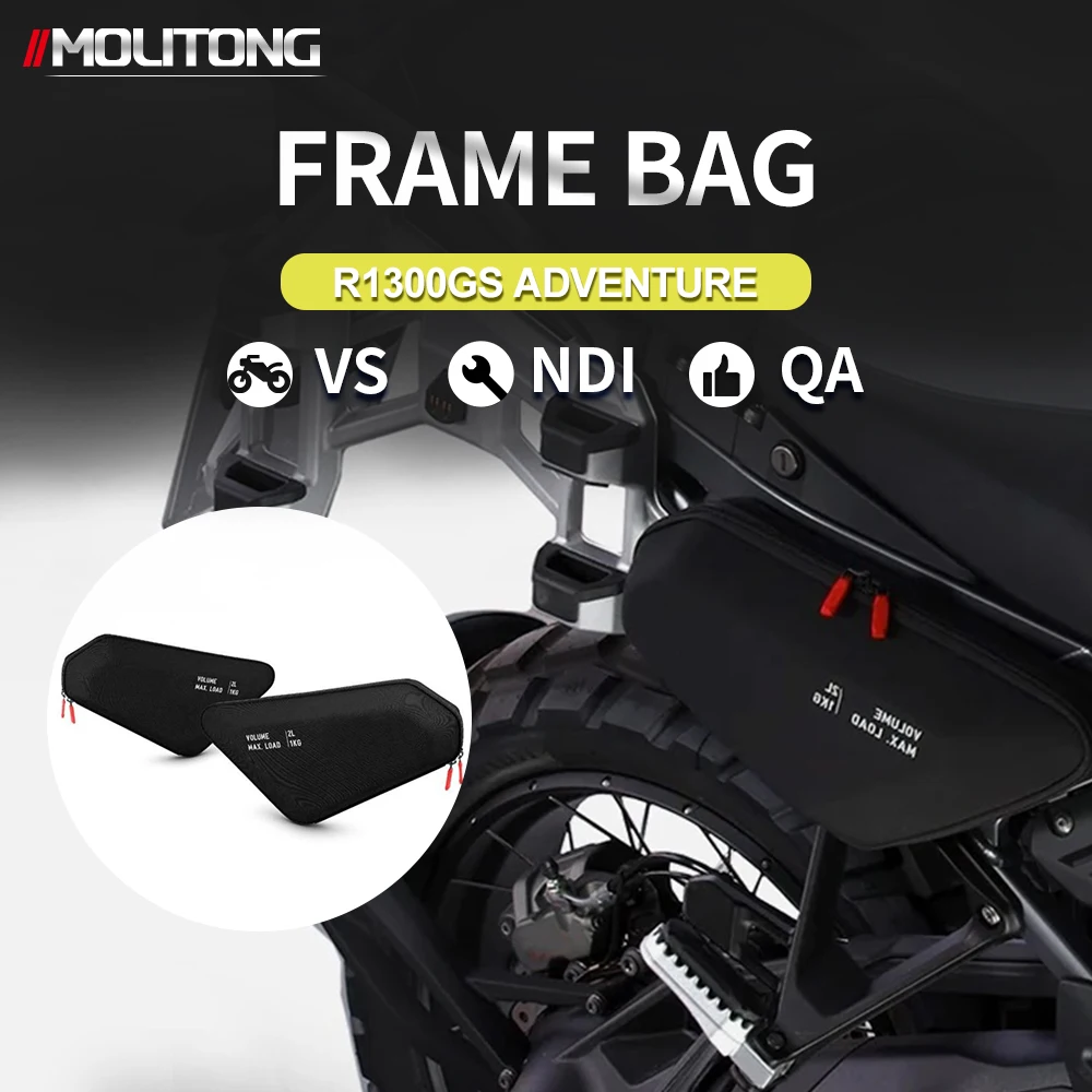Fuel tank bag, side frame bag, hydration bladder quick-release kit for BMW R1300 GS Adventure 2024 and 2025 motorcycles.