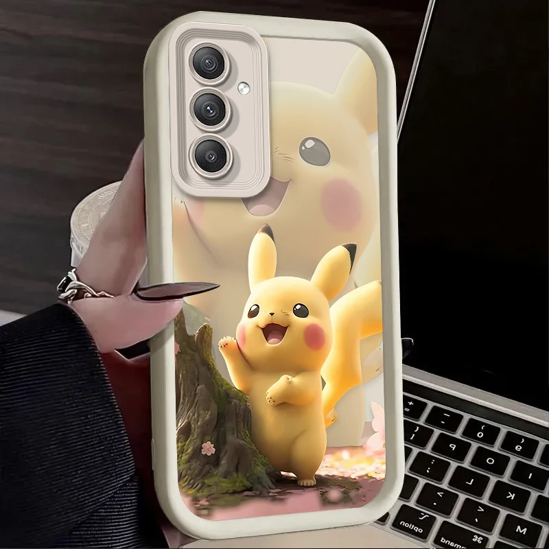 Pokemon Pikachu Phone Case for Samsung Galaxy S24 S23 S22 S21 Ultra Plus FE A54 A34 A14 A73 A53 A33 5G Soft Silicone Back Cover