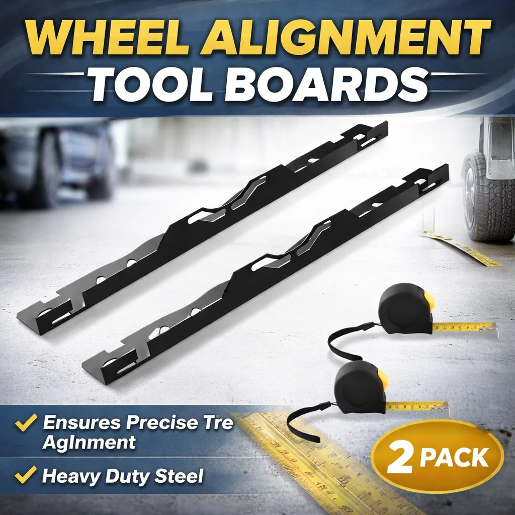 1 Pair Heavy Duty Easy Install Car Alignment Gauge Wheel Alignment Tool Plates with 2 Tape Measures For  Sedan Repair