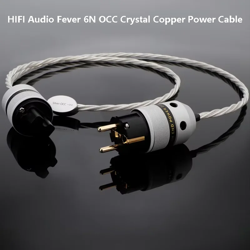 

HIFI Audio Fever 6N OCC Кристально-медный кабель питания Премиум-усилитель Шнур питания с позолоченной вилкой европейского/американского стандарта и разъемом IEC C15