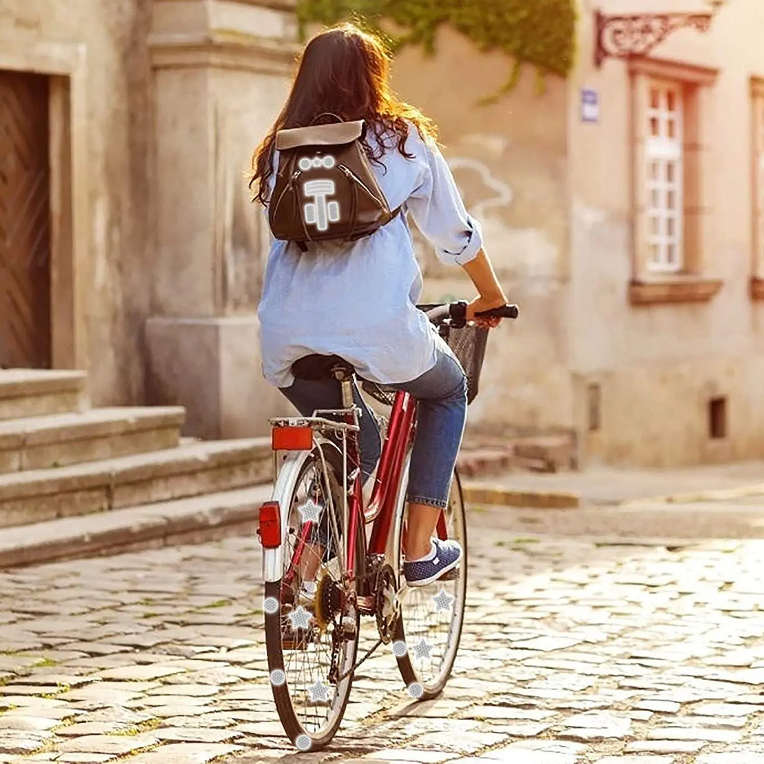 Strisce riflettenti Adesivi Nastro per bici impermeabile Visibilità notturna Riflettore per caschi da moto Passeggini Bianco