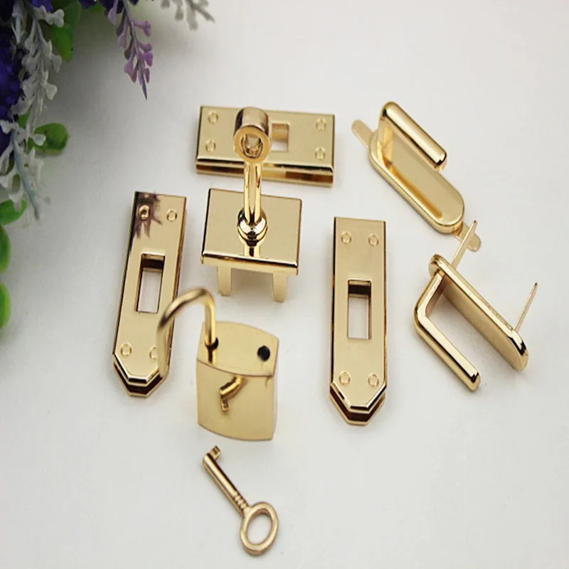 1 Set( 7 Pcs) 45mm 4 Colors Metal Bag Lock Hardware Accessories Women's Handbag Swivel Clasp Lock Buckle DIY Part Leather Craft