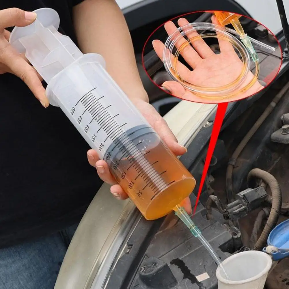 1Set Large Capacity Syringe Oil Pump Car Oil Fluid Extractor With Hose Manual Vacuum Syringe Suction Pump Extractor