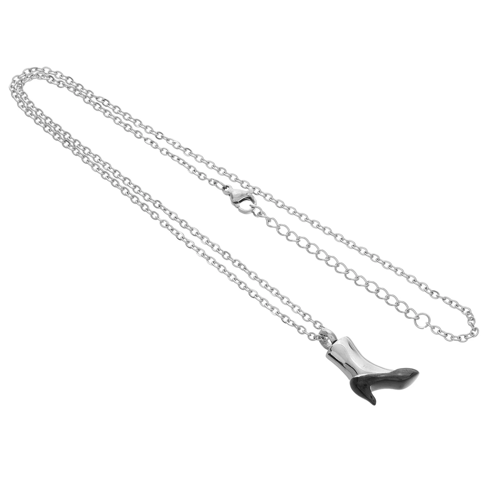 

Titanium Steel Urn Pendant Necklace Openable Compartment For Ashes Keepsake High-Heel Shoe Design Memorial Jewelry Pet