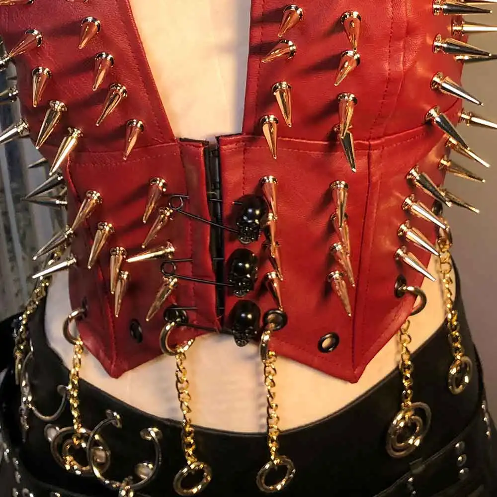 دبوس بو الجلود القوطية E-Girls Y2K الرسن بروتيل القمم ايمو ايكو Kawaii الشرير الصخرة Harajuku القوطي الجرونج ملابس للنادي رصع برشام #5