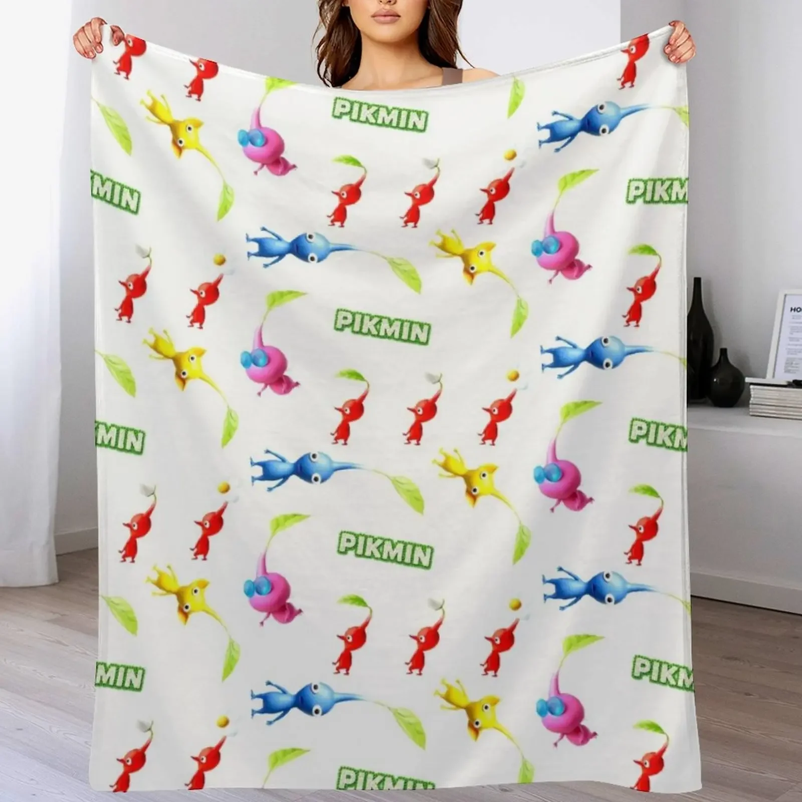 Pikmin sticker pack (free customization) Throw Blanket Ultra Soft Flannel Fleece Blanket for All Seasons