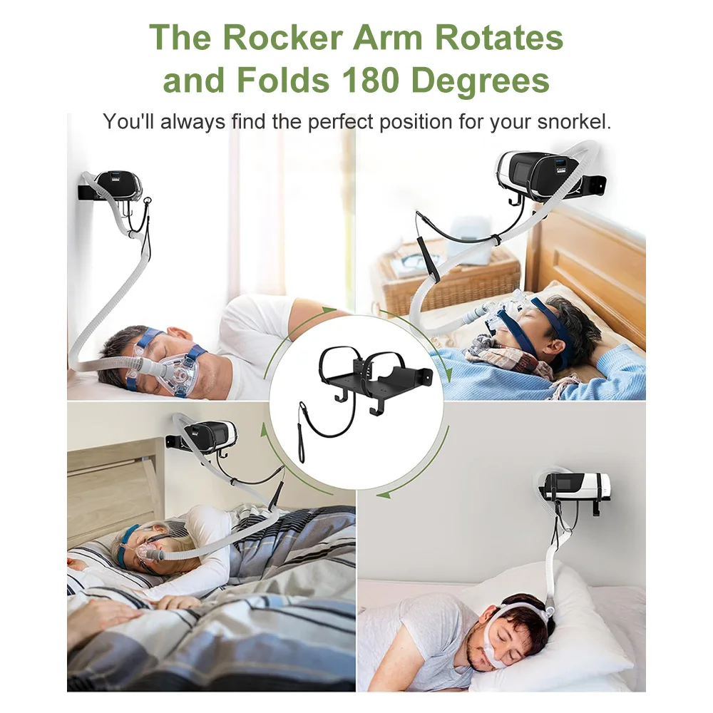 Estante de pared para CPAP con gancho ajustable para manguera de CPAP, para tubo y mascarilla de CPAP F ​ Soporte fijo compatible con accesorios AirSense 11 S11