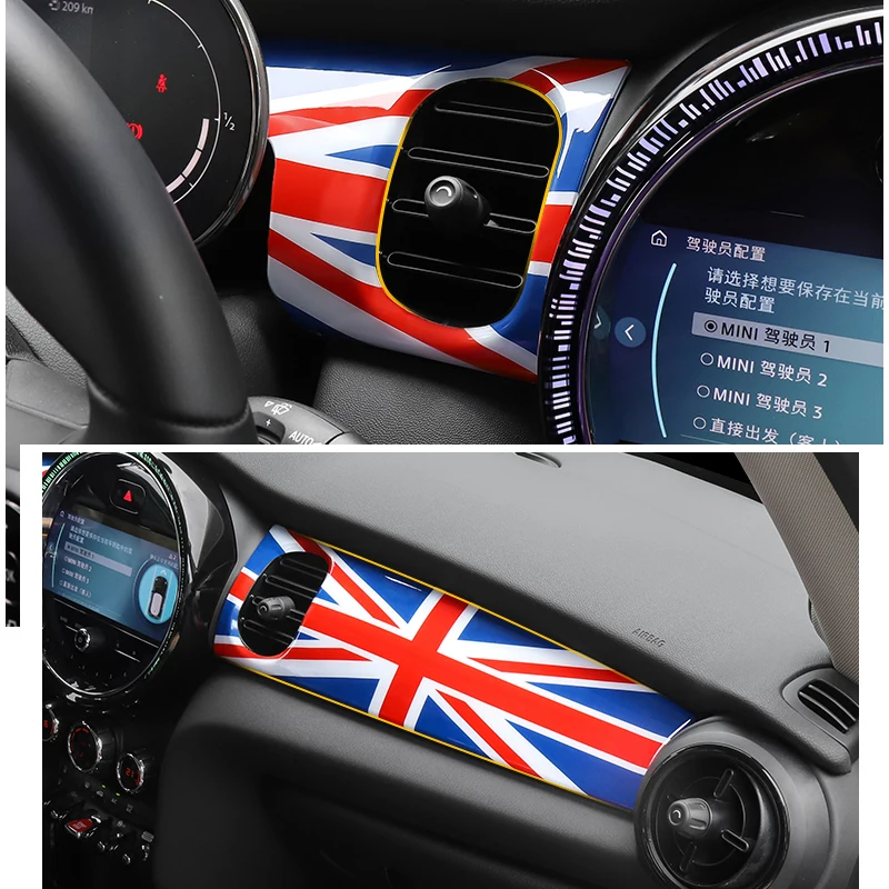 2Pcs Car Dashboard Decorative Panel Sticker For 2021-2022 NEW MINI COOPER JCW F55 F56 F57 Car Accessories Interior Modification