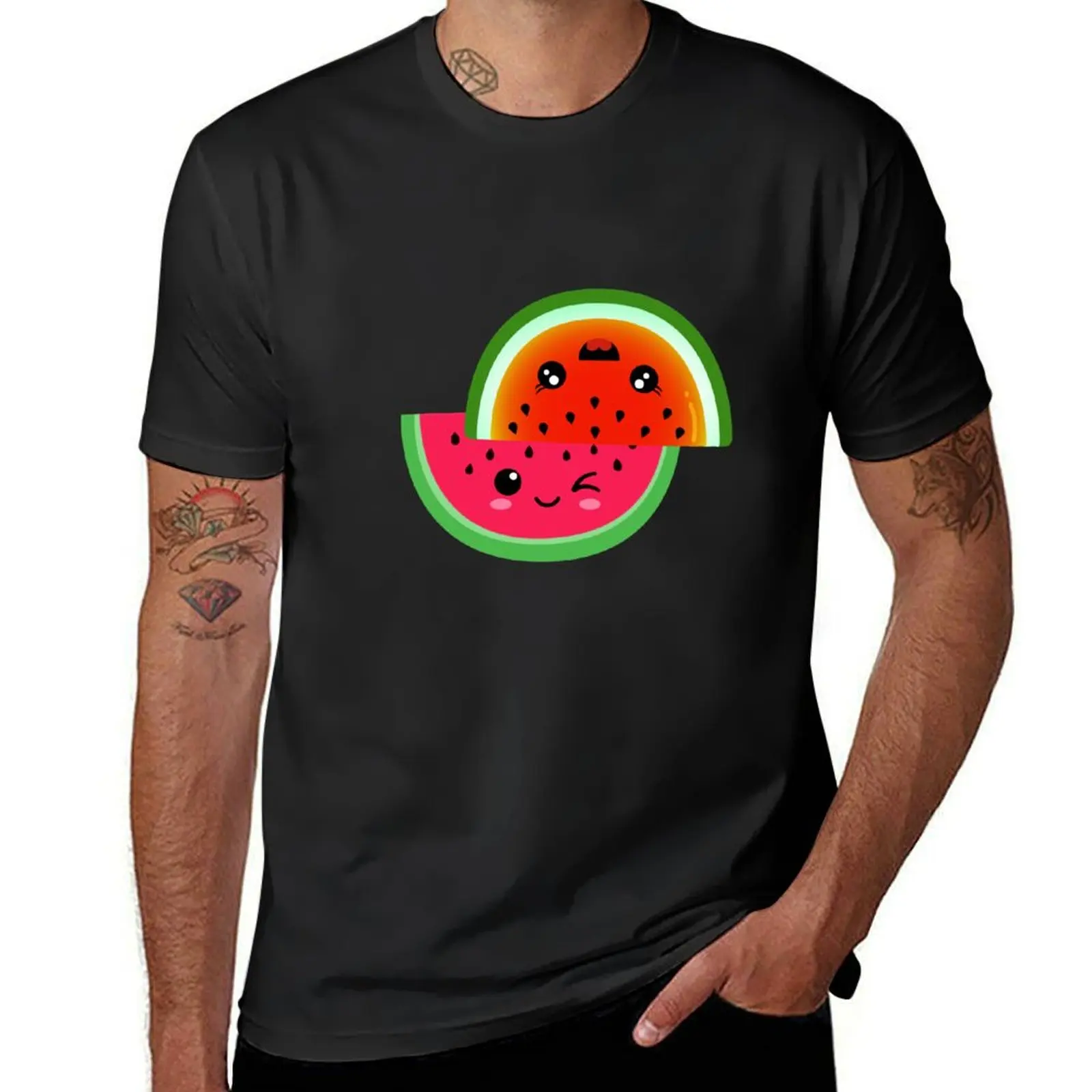 

Hello Summer Watermelon T-Shirt blacks kawaii clothes t shirts men