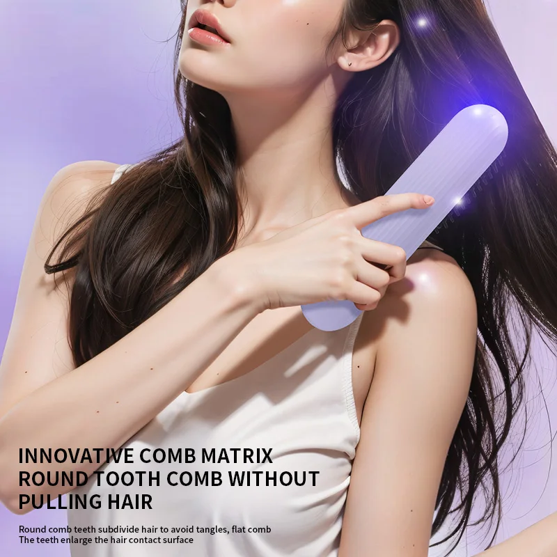 Portable straight hair comb with 3-speed temperature control, hot comb, charging electric comb, 60 minutes, size 20CM