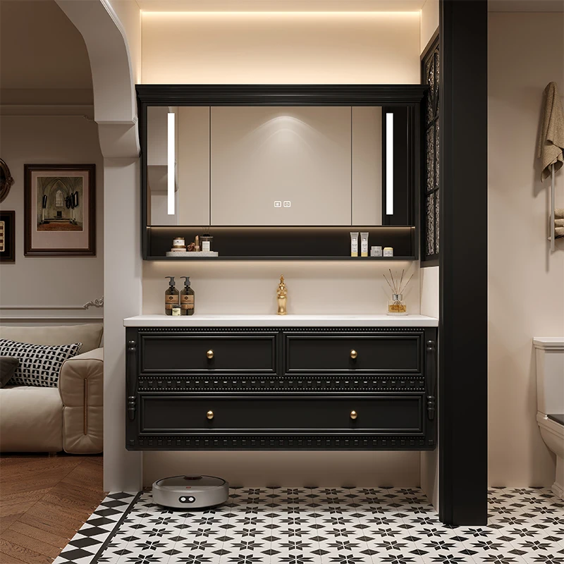 Armadietto da bagno retrò francese Decorazioni salvaspazio Divisioni Armadio Vanity Cucina Display Archivadores Mobili per la casa