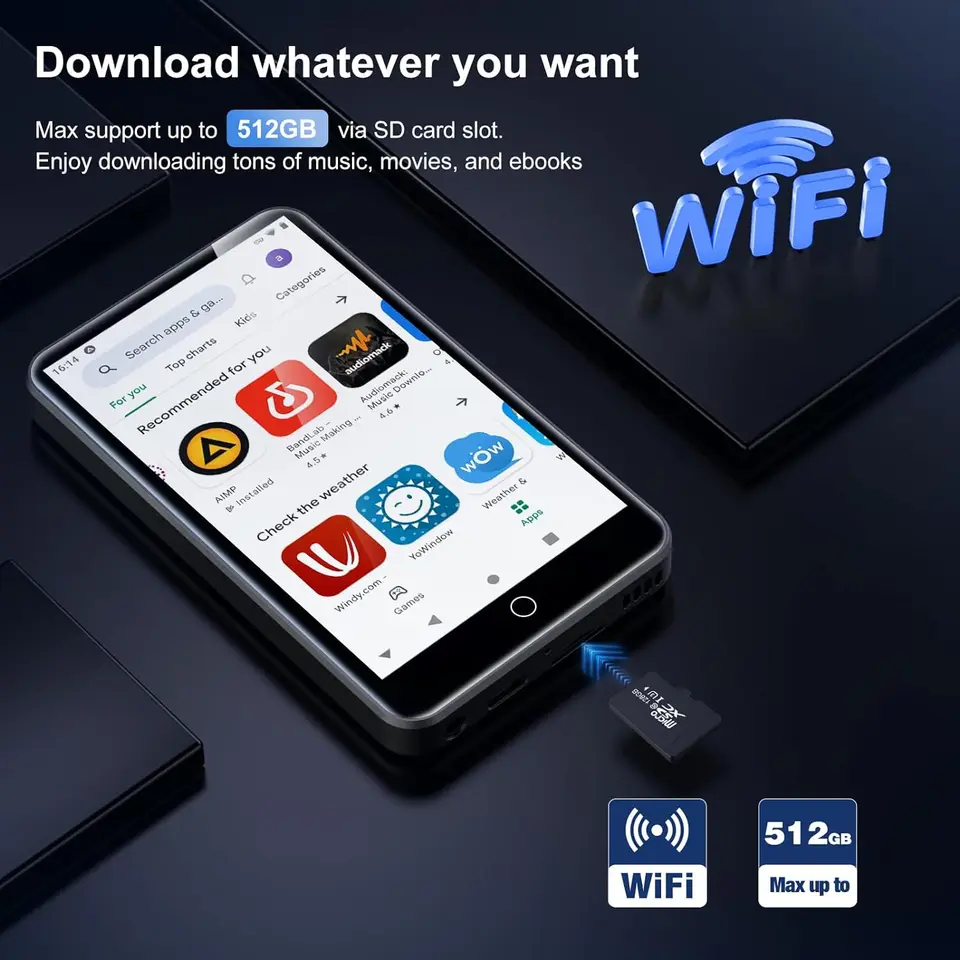 mp3プレーヤー 80GB大容量(16GB内蔵+64GB TFカード付属) Amazon.co.jp: 【80GBアップグレード版】4インチ Android9 MP3