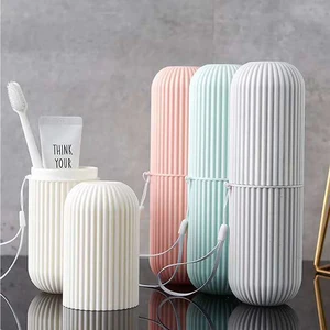 Portable plastic toothbrush, round, for travel, home organizer 6 Main Sales Support toothbrush - №2