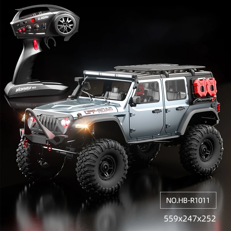 HB R1001/R1002 1/10 4WD RC Crawler RTR - 2.4G مركبة للطرق الوعرة بجهاز تحكم عن بعد مع ونش LED وتفاضلي