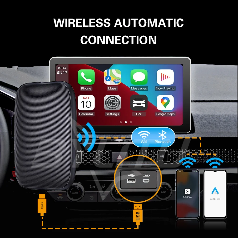 2024 NEW Android Ai Box Wired to Wireless CarPlay Adapter Wireless Android Auto Dongle For Universal Car Multimedia Video Player