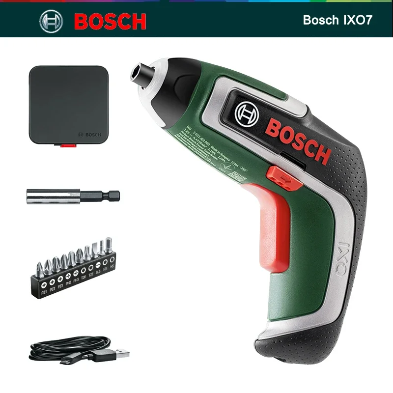 

Bosch IXO7 Cordless Screwdriver Multi-Function Power Tools Set 3.6V USB Rechargeable Mini Electric Drill Screw Driver Led Lamp