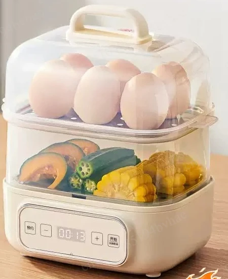 Mini steamer, multi-layer combination egg cooker, electric rice cooker, anti dry burning, automatic egg tart making tool