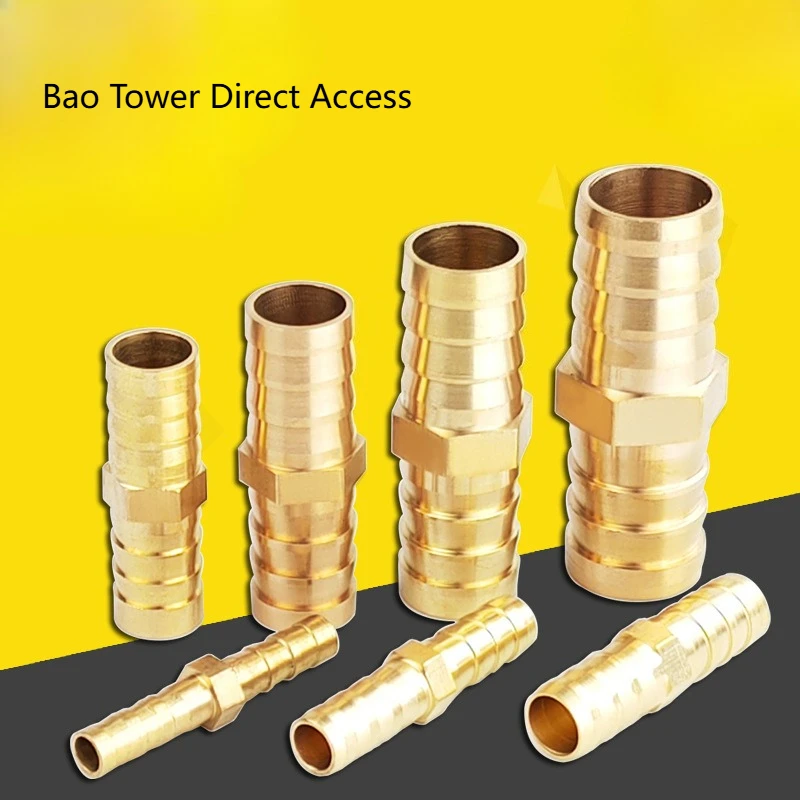 Copper Tower Coupling Quick-Connect Fitting, Tower T-Connector, Straight Through 68, 10, 12, 14, 16, 19mm, Solid Copper