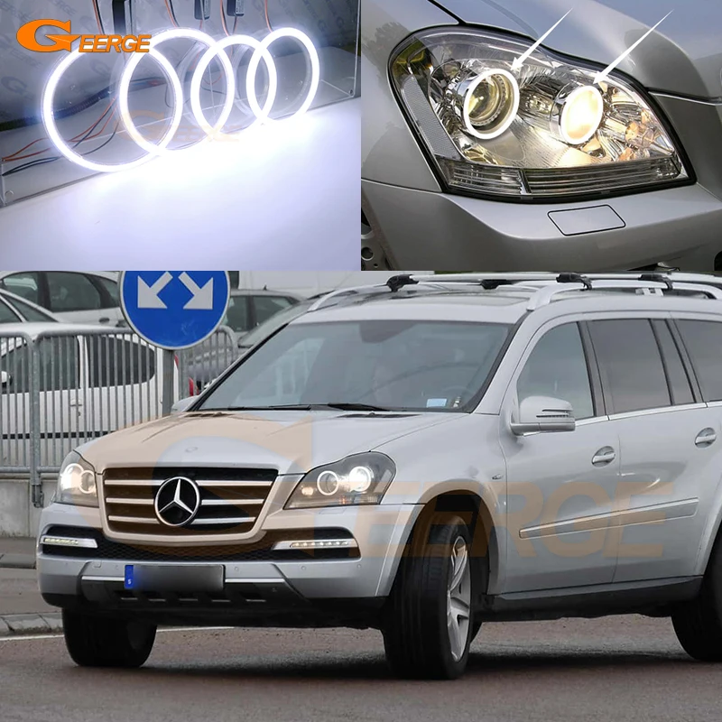 For Mercedes Benz GL Class X164 GL 2007 2008 2009 2010 2011 2012 DRL Excellent Ultra Bright COB Led Angel Eyes Kit Halo Rings