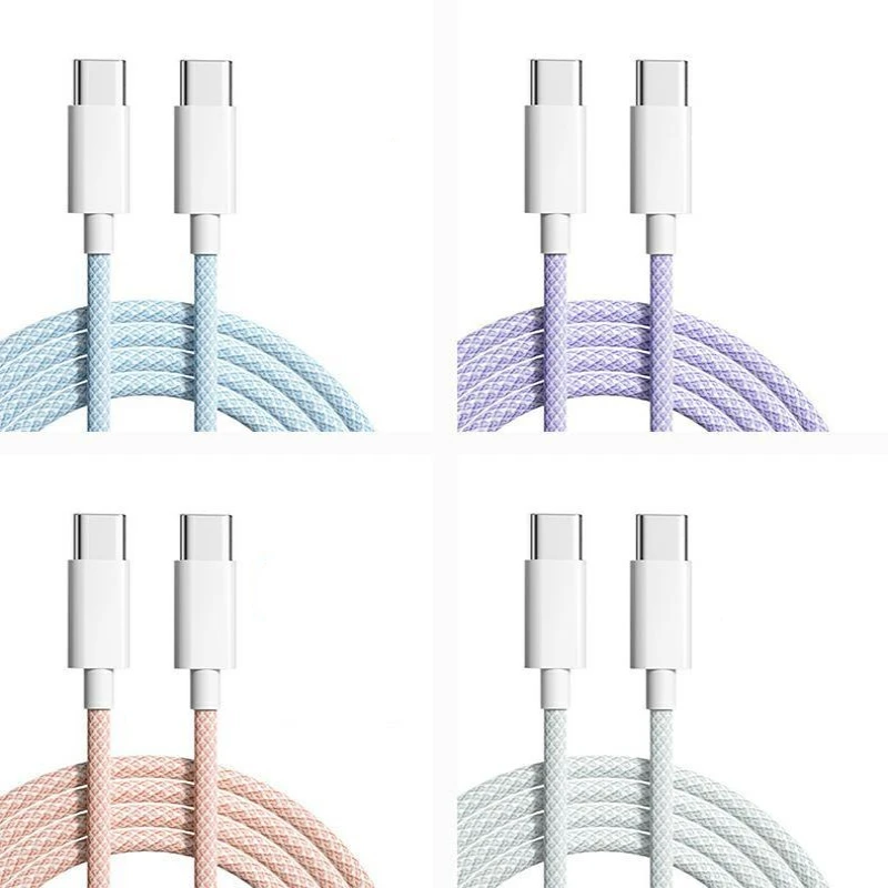 60W 4A Quick Charging USB-C Cable For iPhone 16 15 Pro Max Huawei Xiaomi Samsung Type-C To Type-C Fast Charger Cable Data Line