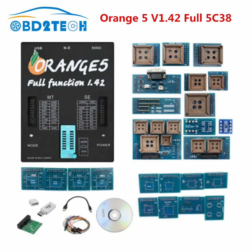 New Full Actived V1.42  V1.38 Orange5 ECU Programmer Full Adapter OEM Orange 5 Full License Programming Device Enhanced Function