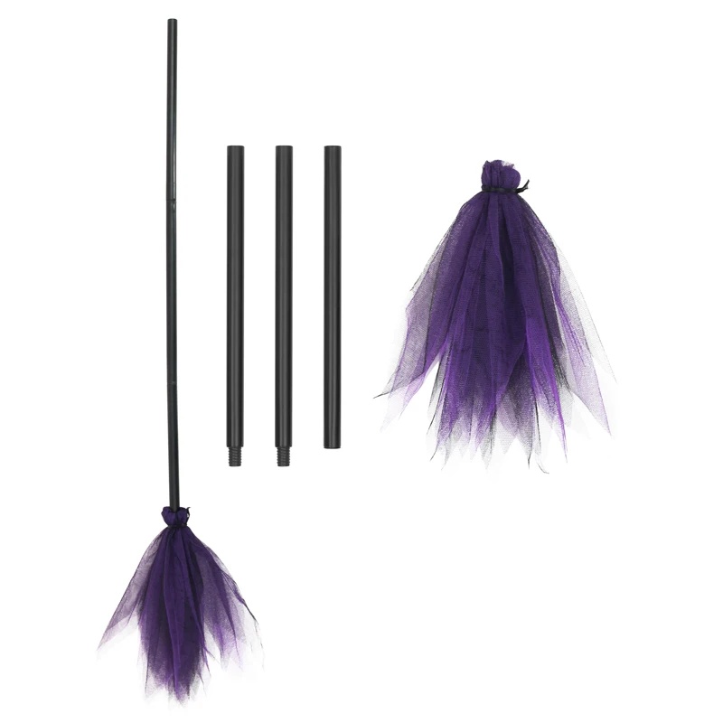 Boys Girls Halloween Witch Broom Masquerade Cosplay Costume Accessories Props for Kids