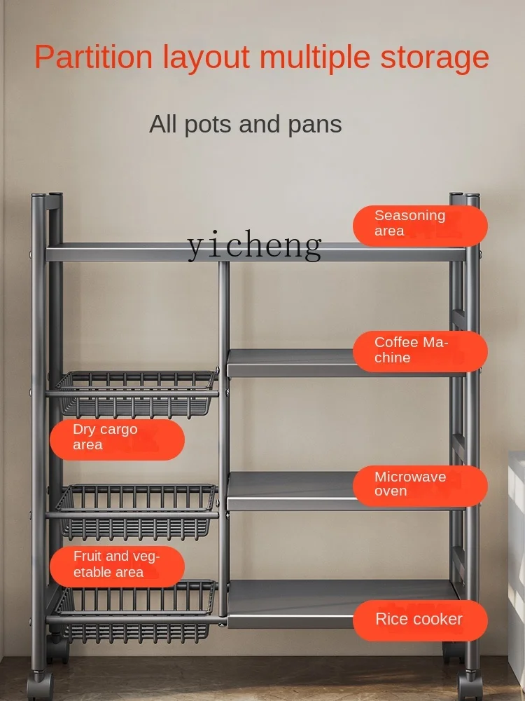 Xl Kitchen Storage Rack Floor Multi-Layer Vegetable Microwave Oven Storage Rack Household