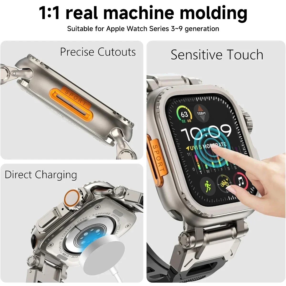 Metal Bumper Case For Apple Watch 49MM 45mm 44mm Protector Frame Cover For iWatch Series 9 8 7 6 5 4 SE Change To Ultra 2 49mm image 3