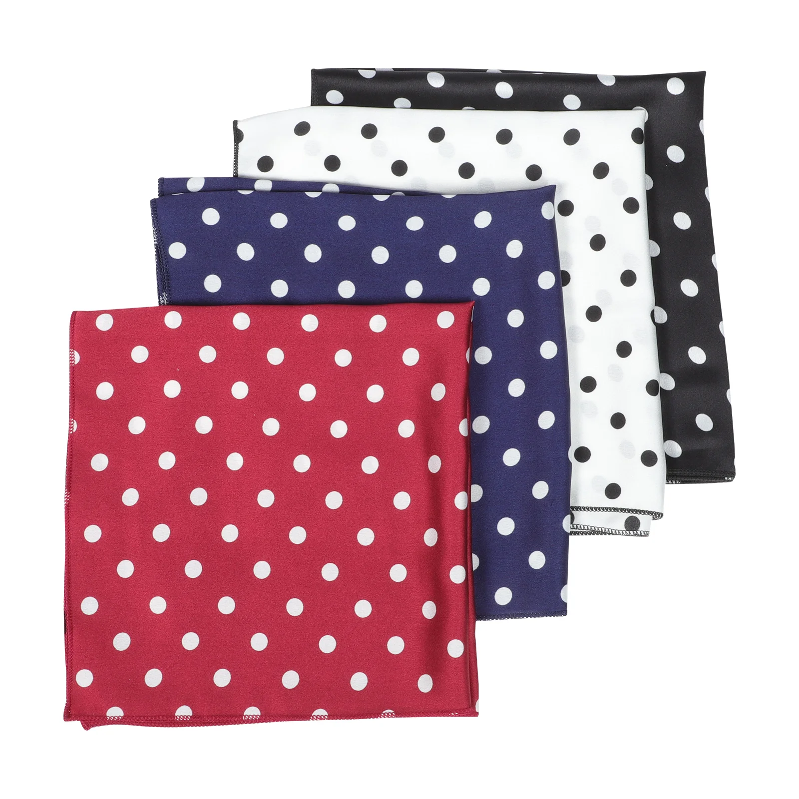 

4pcs Vintage Polka Dot Silk Scarf For Women Multifunctional Satin Hair Wrap Headscarf Square Turban Shawl Neckerchief Fashion