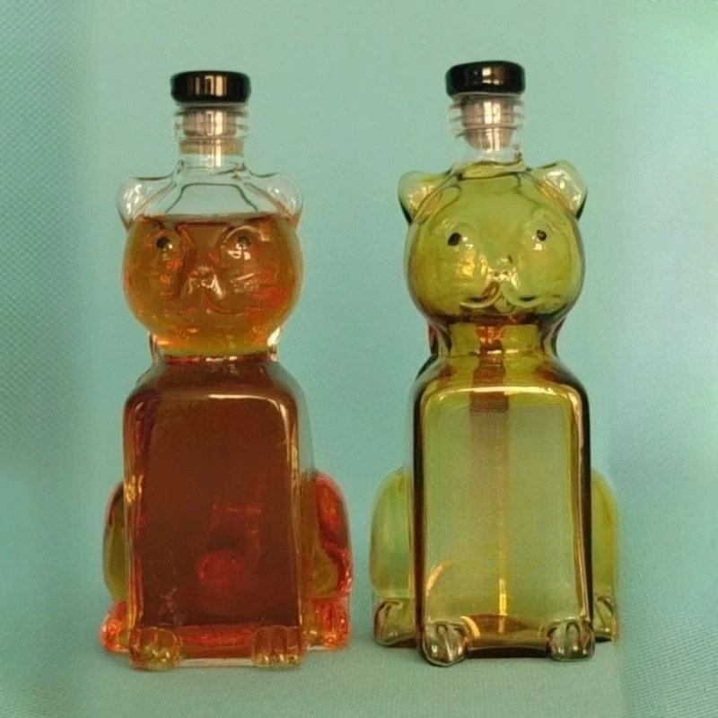 Creative Cat Shape Sealed Transparent Empty Whiskey Bottle Interesting Home Gift Novelty Liquor Container For Bar Decor Set