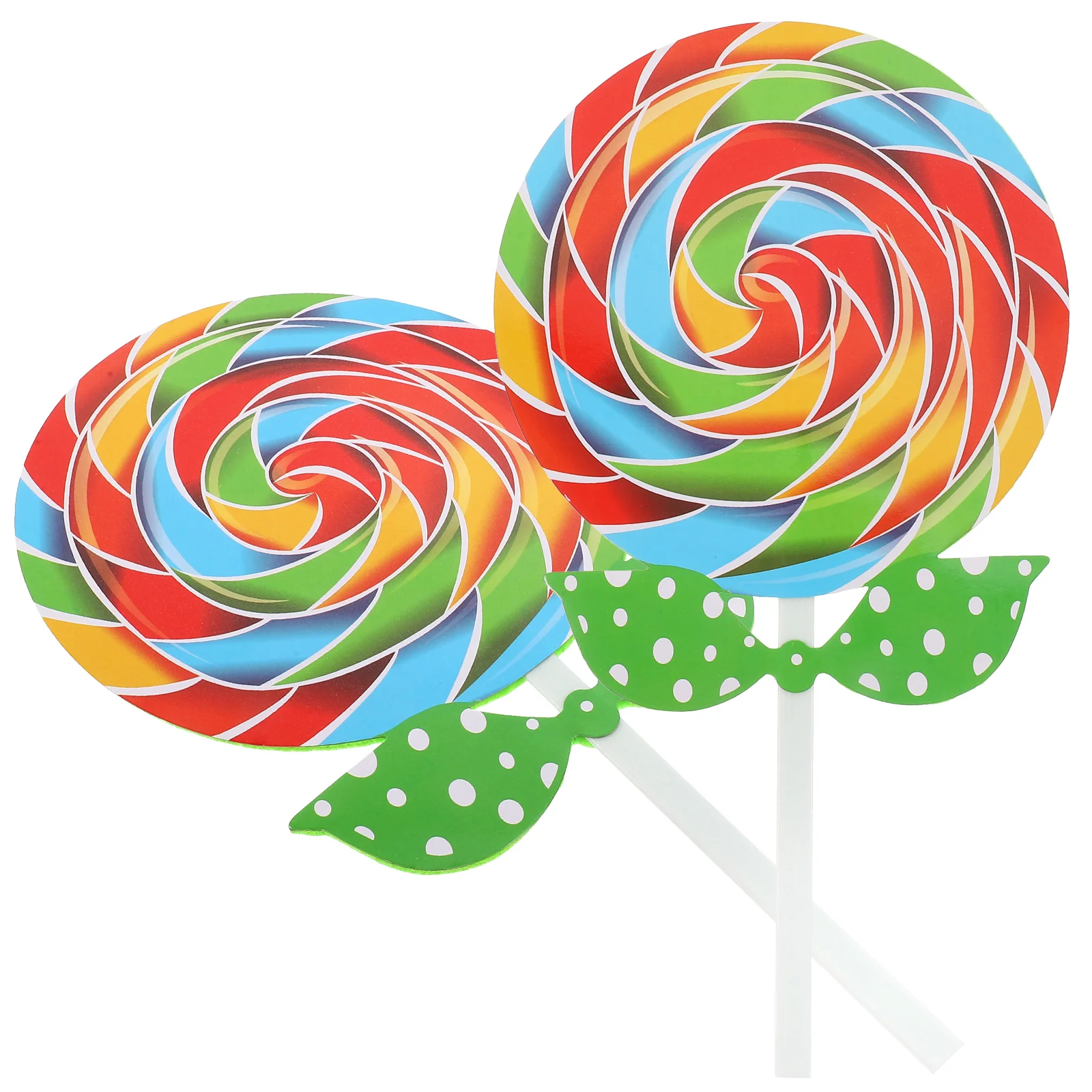 

2Pcs Lollipop Props 16CM Rainbow Design Photography Accessories Children Dance Performance Decorative Candy Ornaments