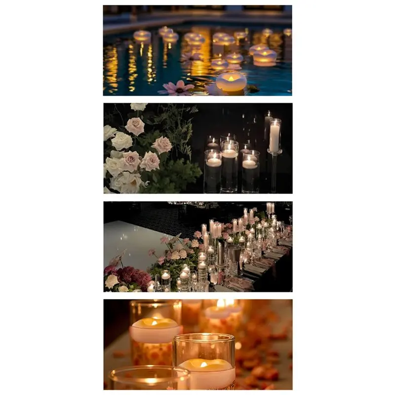HOT!A72T Battery Operated LED Floating Candles 24PCS Flameless Electronic For Wedding Party Christmas Decorations